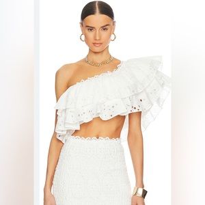 Charo Ruiz Flamingo One Shoulder Top